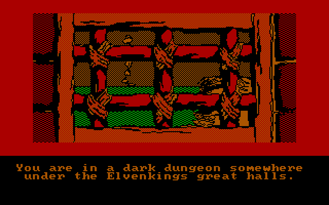 Hobbit, The IBM PC/Compatibles Screenshot: Trapped in a dungeon somewhere...