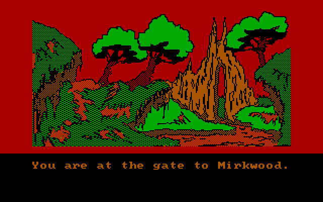 Hobbit, The IBM PC/Compatibles Screenshot: The gate to Mirkwood.