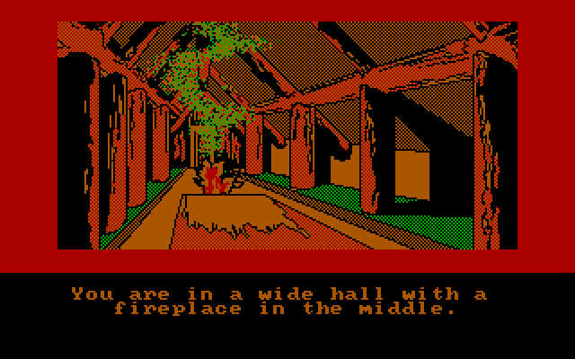 Hobbit, The IBM PC/Compatibles Screenshot: I'm in a large hall now!