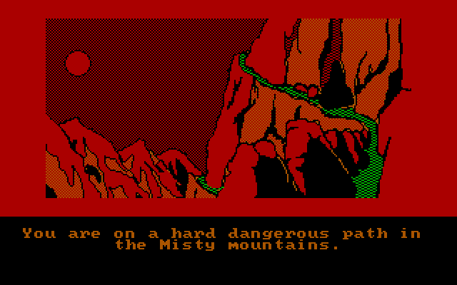 Hobbit, The IBM PC/Compatibles Screenshot: A dangerous path...