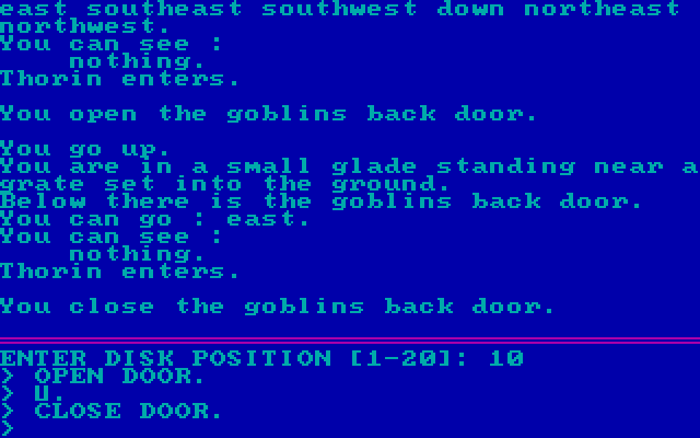 Hobbit, The IBM PC/Compatibles Screenshot: Don't forget to close the door behind you...