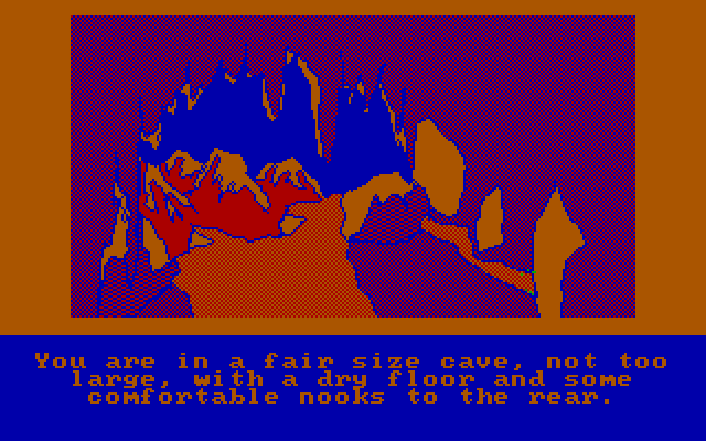 Hobbit, The IBM PC/Compatibles Screenshot: Lost in a cave...