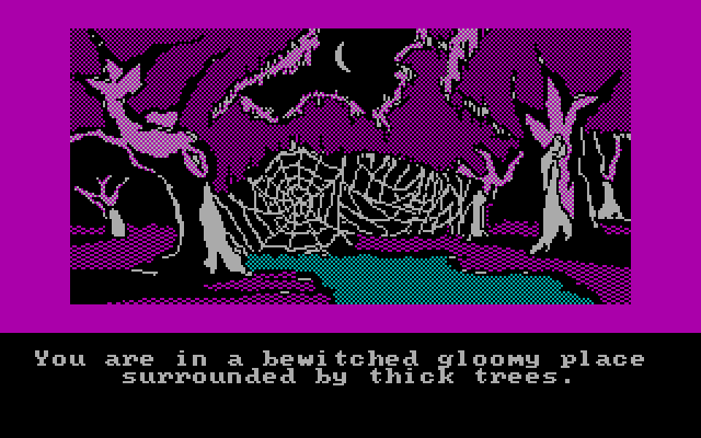 Hobbit, The IBM PC/Compatibles Screenshot: Looks gloomy here...