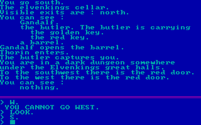Hobbit, The IBM PC/Compatibles Screenshot: Let's see what I can find...