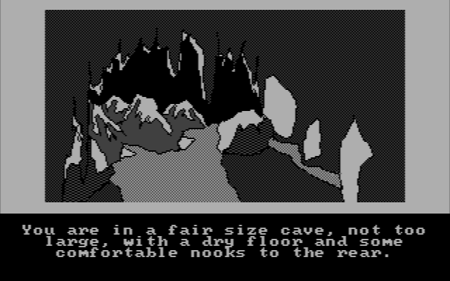 Hobbit, The IBM PC/Compatibles Screenshot: In a fair size cave...