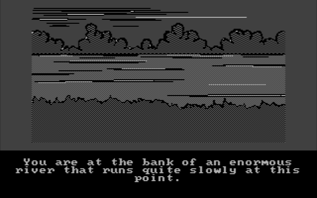 Hobbit, The IBM PC/Compatibles Screenshot: A calm part of the river...