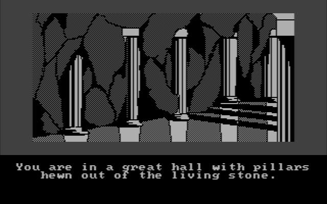 Hobbit, The IBM PC/Compatibles Screenshot: In a great hall...