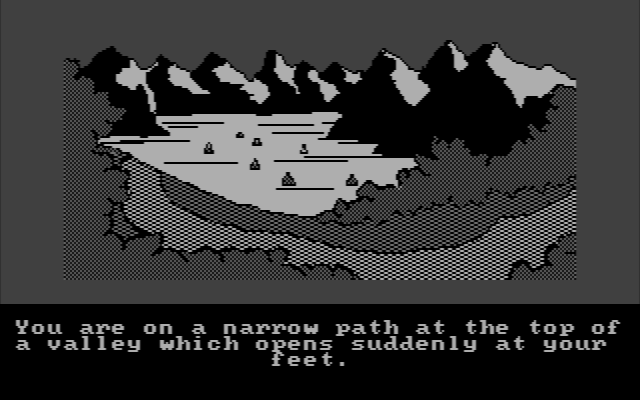 Hobbit, The IBM PC/Compatibles Screenshot: Now I'm on a narrow path...