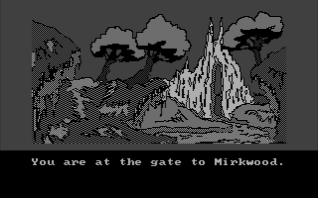 Hobbit, The IBM PC/Compatibles Screenshot: At the gate to Mirkwood.
