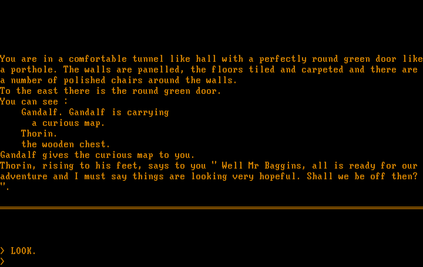 Hobbit, The IBM PC/Compatibles Screenshot: The game begins here!