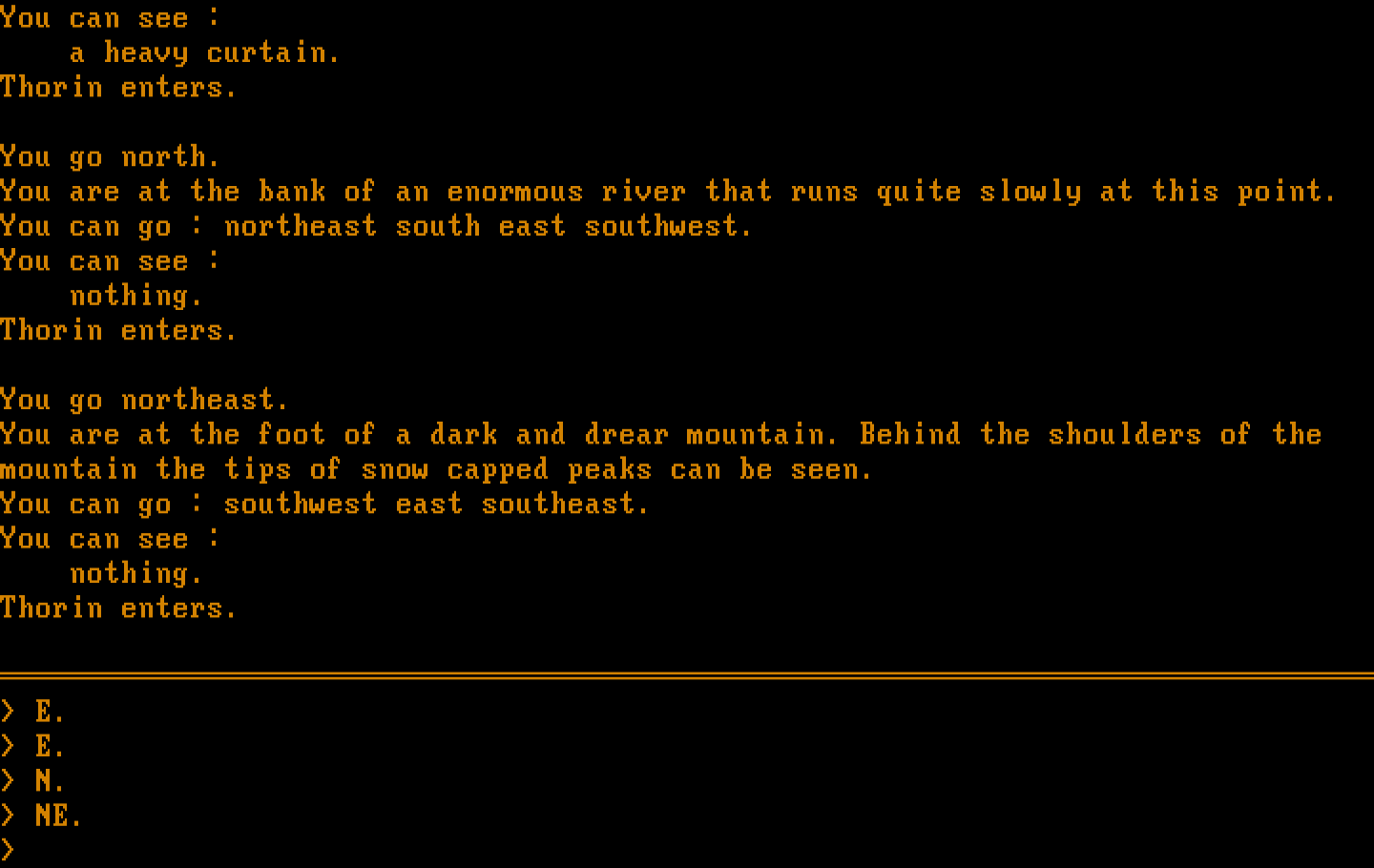 Hobbit, The IBM PC/Compatibles Screenshot: A dark and dreary mountain...