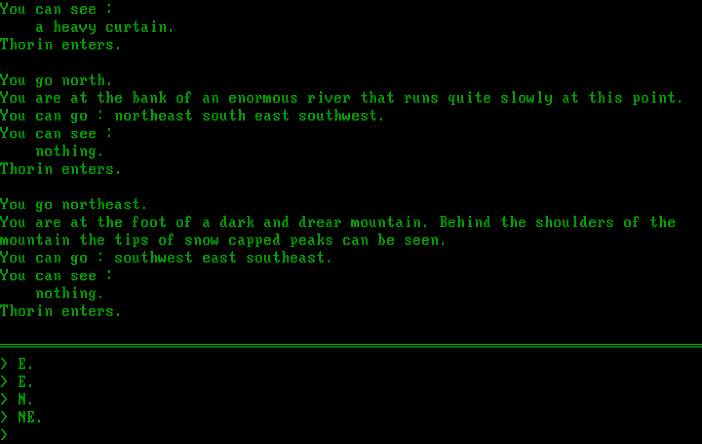 Hobbit, The IBM PC/Compatibles Screenshot: A dark and dreary mountain...