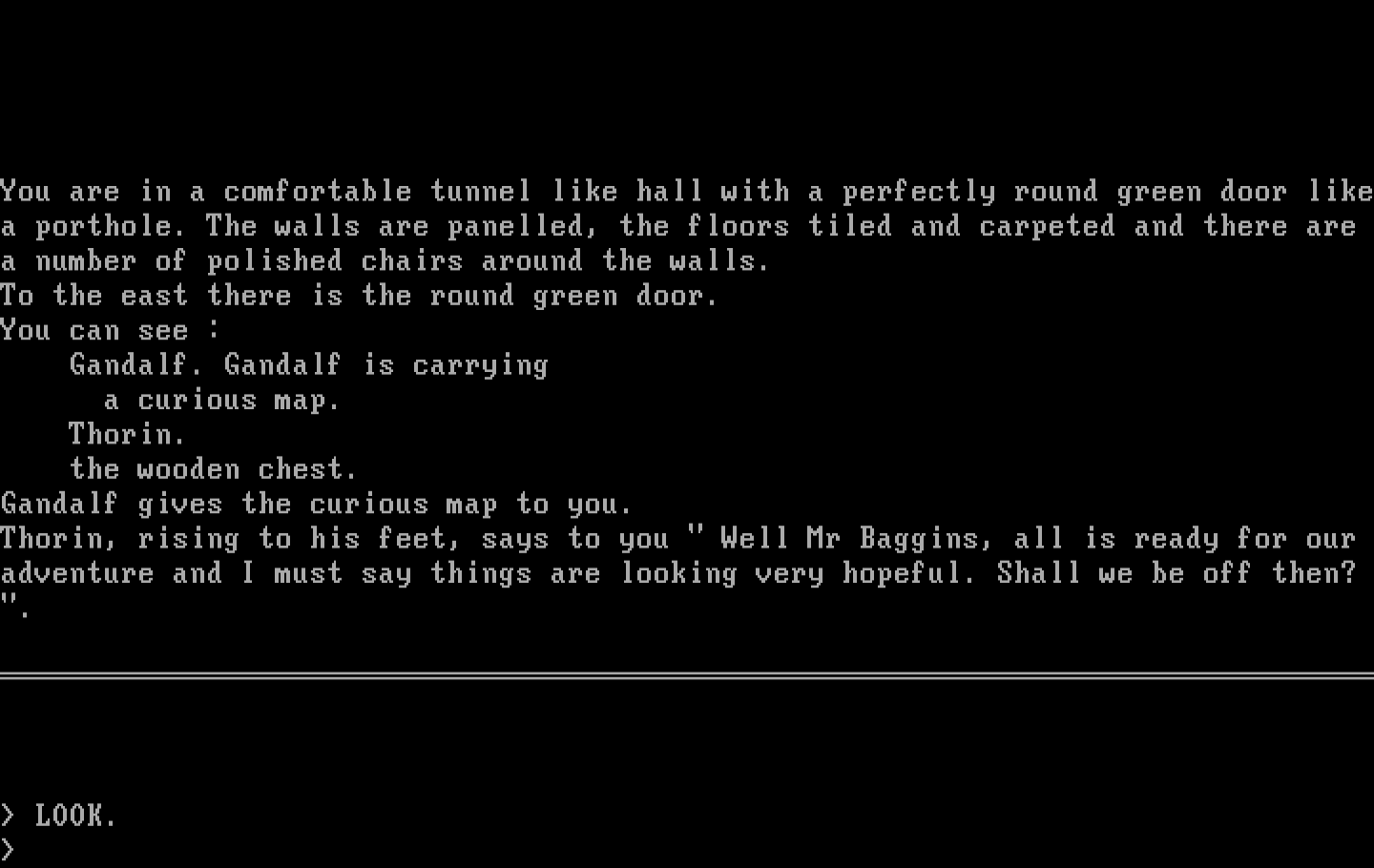 Hobbit, The IBM PC/Compatibles Screenshot: The game begins here!