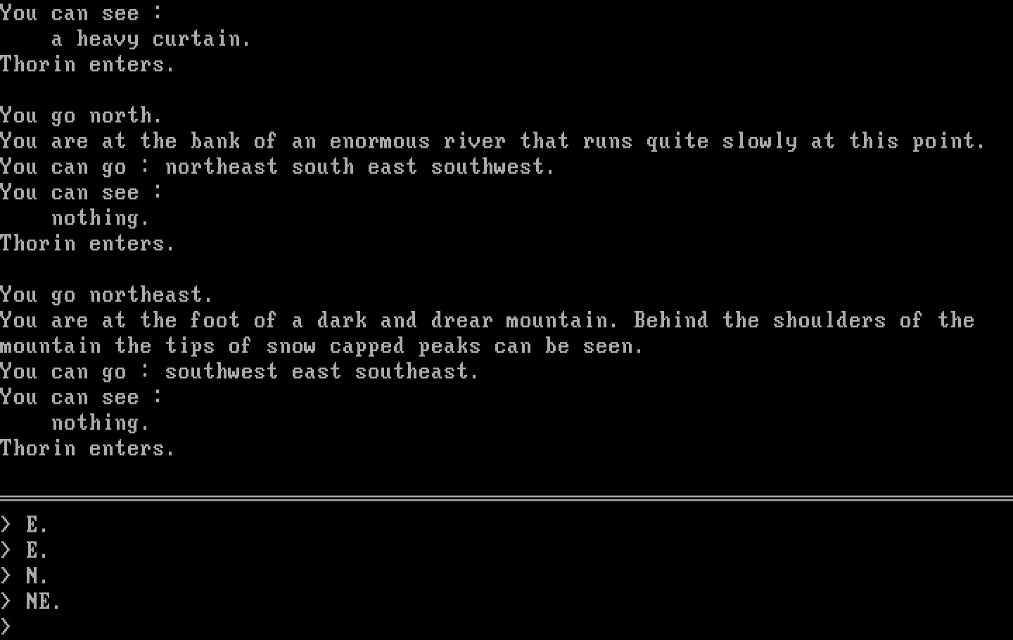Hobbit, The IBM PC/Compatibles Screenshot: A dark and dreary mountain...