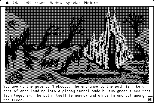 Hobbit, The Macintosh Screenshot: The gate to Mirkwood.