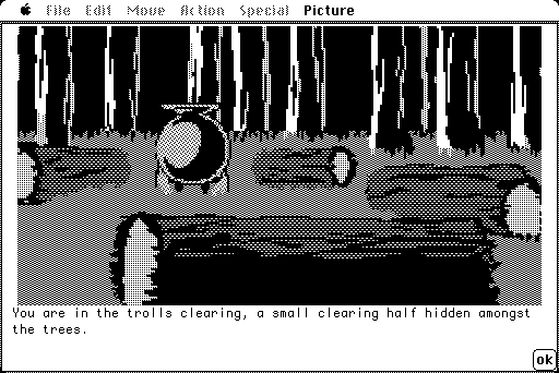 Hobbit, The Macintosh Screenshot: A small clearing...