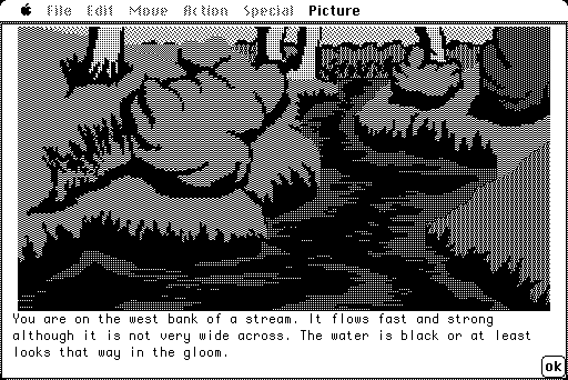 Hobbit, The Macintosh Screenshot: How can I get across the river?
