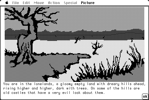 Hobbit, The Macintosh Screenshot: It's looking gloomy here...