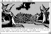 Hobbit, The for Macintosh - The forest is filled with spider webs.
