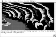 Hobbit, The for Macintosh - In a cave lit by a fire...