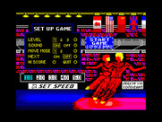 Welltris for ZX Spectrum - The main menu.