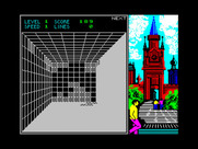 Welltris for ZX Spectrum - Walls become blocked if pieces don't fit at the bottom of the well.