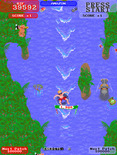 Toobin' for Arcade - If you don't make it through the gates on the first try the point value decreases.