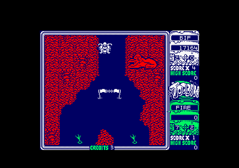 Toobin' Amstrad CPC Screenshot: 1000 points ahead, if I can reach it...