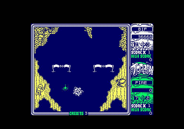 Toobin' Amstrad CPC Screenshot: I missed the point bonuses...