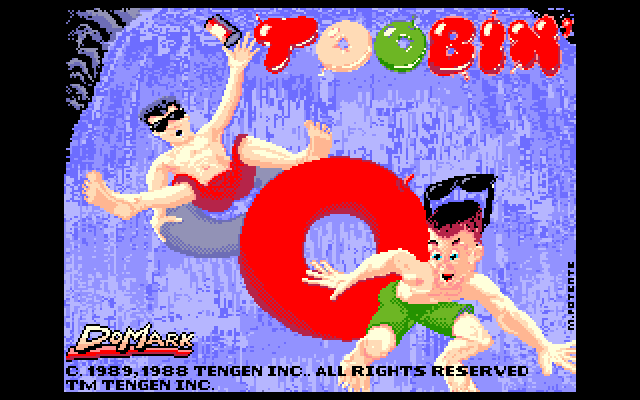 Toobin' IBM PC/Compatibles Screenshot: Title screen.