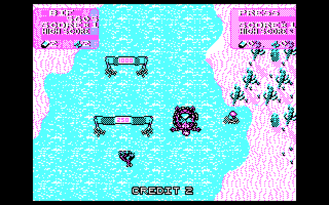 Toobin' IBM PC/Compatibles Screenshot: Missed the goal posts...