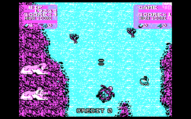 Toobin' IBM PC/Compatibles Screenshot: Each section of the river has different types of dangers...