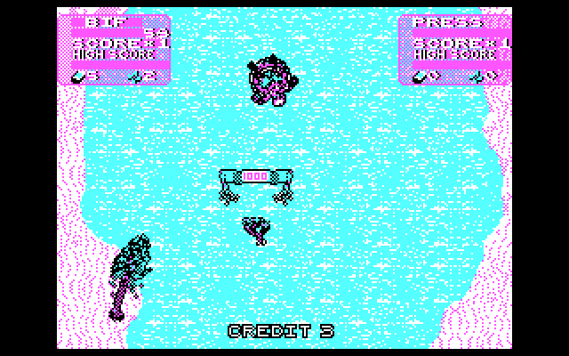 Toobin' IBM PC/Compatibles Screenshot: Floating down the river.