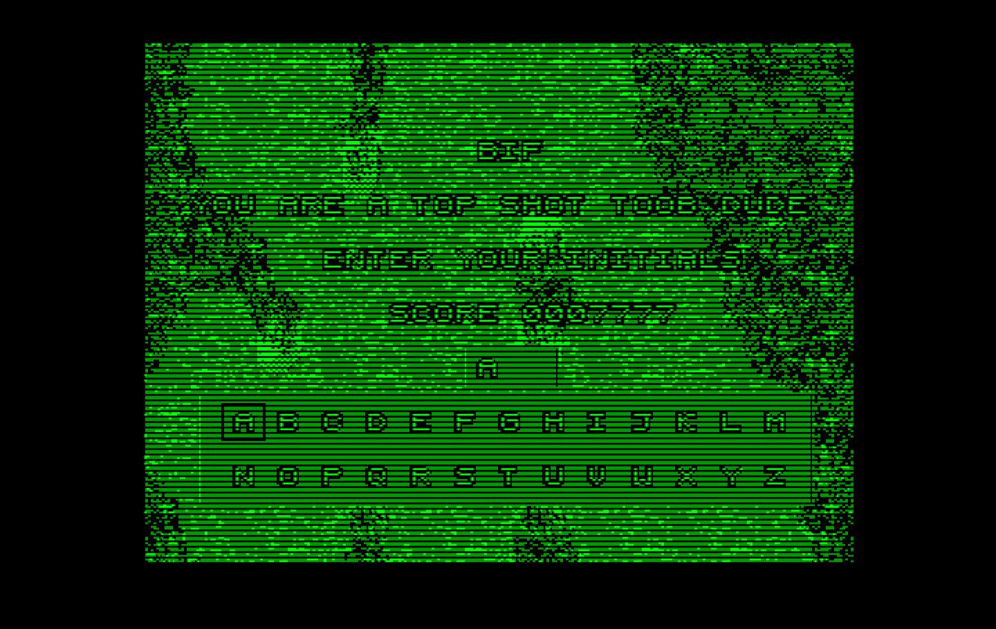 Toobin' IBM PC/Compatibles Screenshot: Game over; enter your initials in the high score table.