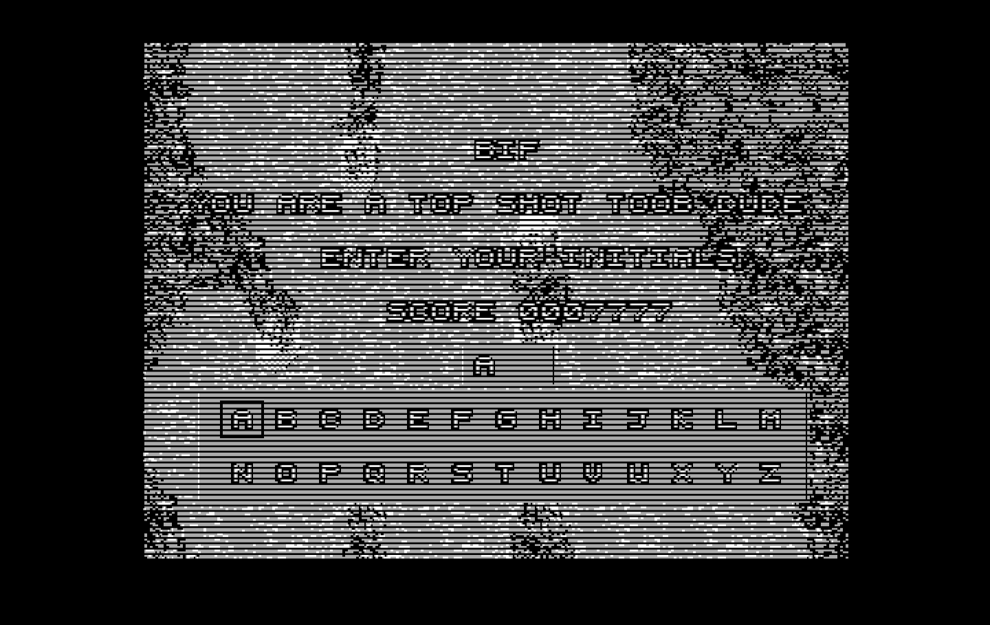 Toobin' IBM PC/Compatibles Screenshot: Game over; enter your initials in the high score table.