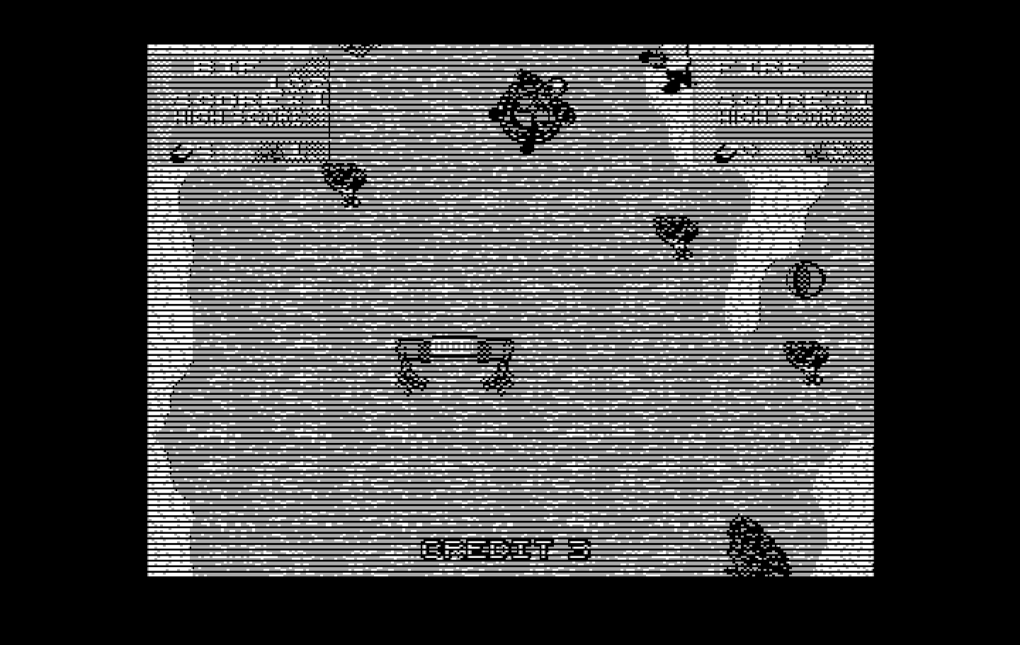 Toobin' IBM PC/Compatibles Screenshot: This river has a lot of obstacles...