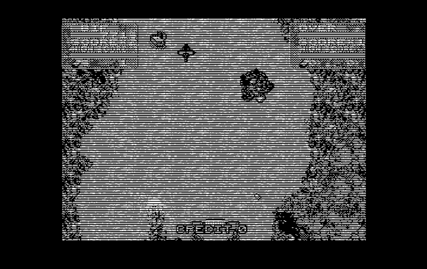 Toobin' IBM PC/Compatibles Screenshot: There are a lot of dangers for rafts in this jungle...