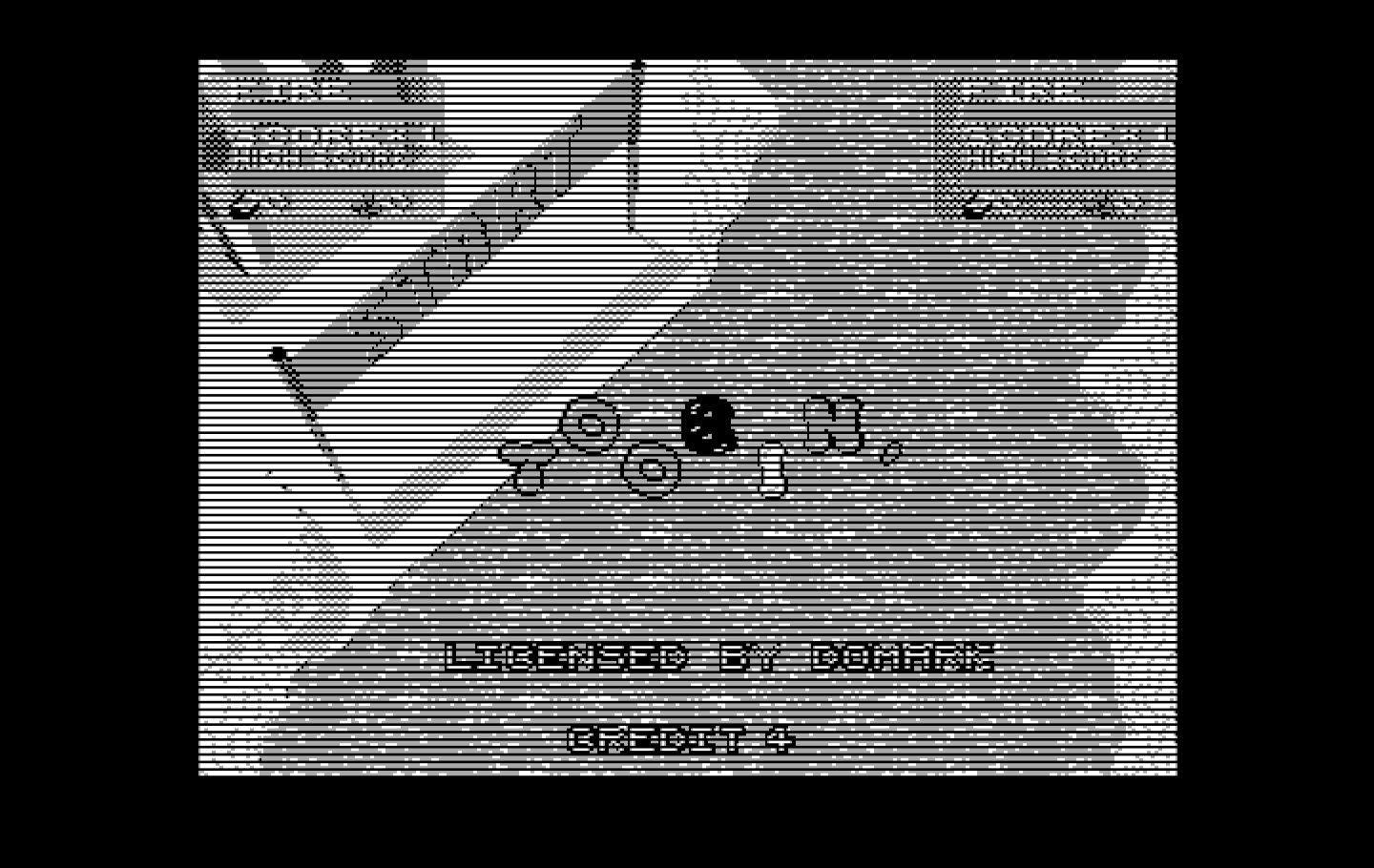 Toobin' IBM PC/Compatibles Screenshot: The Toobin' logo bounces up and down while credits are displayed below.