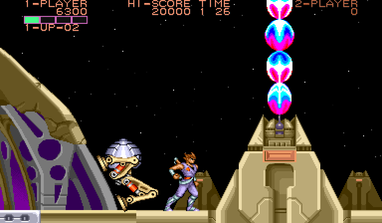 Strider Arcade Screenshot: How do I get past this thing?